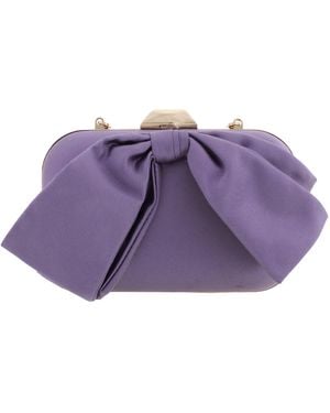 Jimmy Choo Cloud Wisteria Satin Bow Clutch Bag - Purple