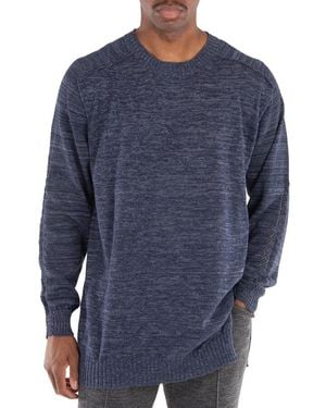 Yohji Yamamoto Navy Embroidery High Neck Po Jumper - Blue