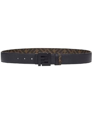 Fendi Reversible Leather Belt - Black