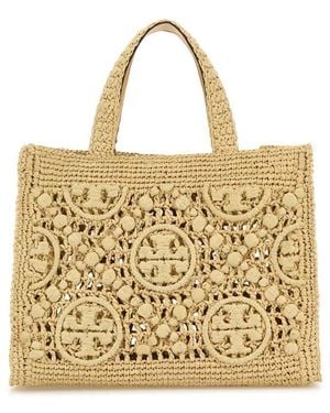 Tory Burch T Monogram Tote Bag - Metallic
