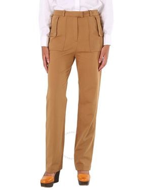 Burberry Ladies Biscuit Pocket Detail Jersey Tailored Pants, Brand Size 4 (Us - Brown