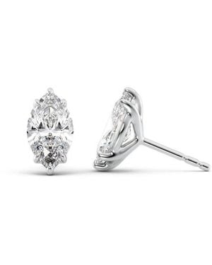 Tresorra 14K 4 Ctw Marquise Cut Lab-Grown Diamond Igi Certified Stud Earrings - Metallic