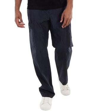 Versace Embroidered Logo Mid-Rise Cotton Pants - Blue