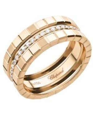 Chopard 18K Rose Ice Cube Diamond Ring - Metallic