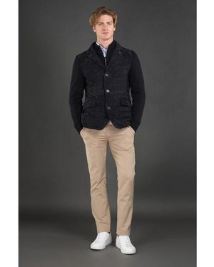 Moorer Dark Quilted Jacket - Black