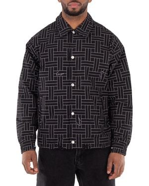 KENZO Weave Print Long Sleeve Jacket - Black