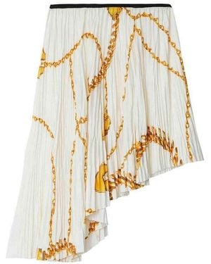 Burberry Chain-Print Asymmetric Skirt, Brand Size 2 Us - Metallic