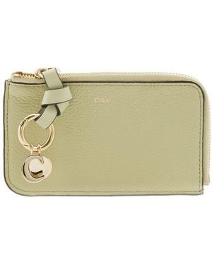Chloé Alphabet Leather Card Case - Green