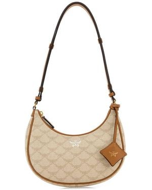 MCM Printed Canvas Small Himmel Shoulder Bag - Natural