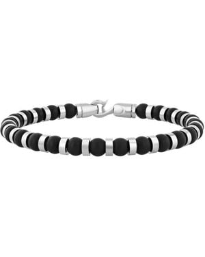 Robert Alton Stainless Steel Onyx Bead Bracelet - Black