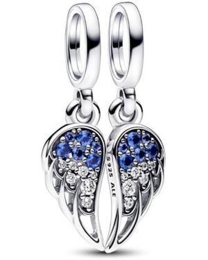 PANDORA Sparkling Splitable Angel Wings Dangle Charm - Blue