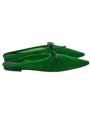 Ferragamo Agata Mesh Pointed-Toe Mules - Green