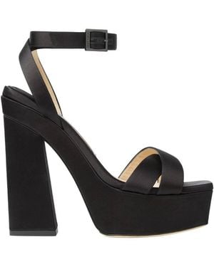 Jimmy Choo Gaia 140 Satin Platform Sandals, Brand Size 38.5 Us - Black