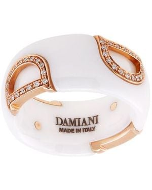 Damiani D.Icon Ladies Ceramic, And Diamonds Ring, Size 13 - White