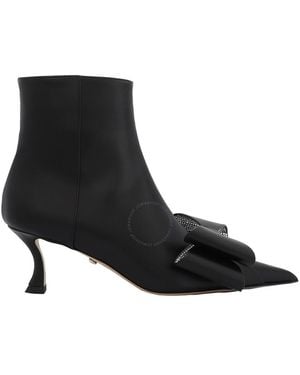 Mach & Mach Leather Galaxy Ankle Boots in Black | Lyst