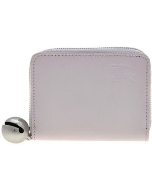 Burberry Ekd Zip-Around Leather Wallet - Purple