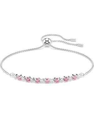 Swarovski Matrix Bracelet, Round Cut, Rhodium Plated - Metallic