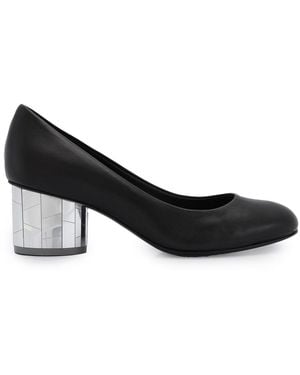 Ferragamo Salvatore Ladies Farrah Mirrored Heel Pump Shoes, Size 6.5 - Black
