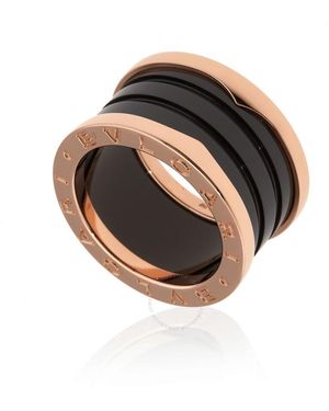 BVLGARI B.Zero1 4-Band 18 Kt Rose And Ceramic Ring, Brand (Us Size 6) - Multicolour