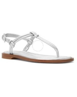 Michael Kors Astra Metallic Slip-On Sandals, Brand (Us - White