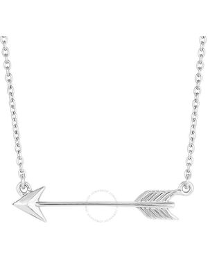 Tresorra Sterling Sideways Arrow Necklace - Metallic