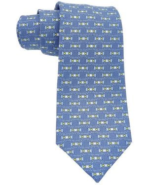 BVLGARI Logo Palatino Seven-Fold Tie - Blue