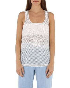 Burberry Ladies Silicone Lace Tank Top - Blue