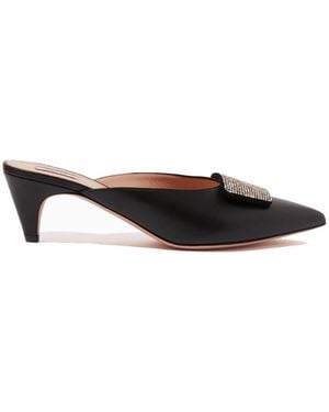 Bally Silvey 55 Pointed-Toe Leather Court Shoes, Brand Size 37 Us - Black