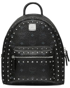 MCM Mini Visetos Stark Backpack - Black