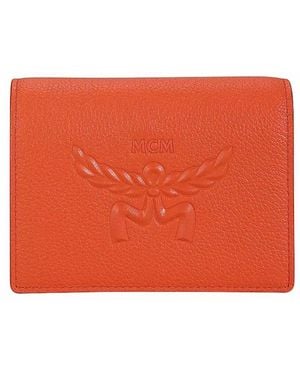 MCM Himmel Leather Card Case - Orange