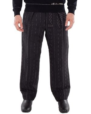 Fendi Straight-Leg Pleated Pants, Brand Size 48 (Us - Blue