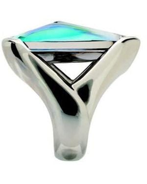 Baccarat Ring Medium Clear Crystal Iridescent - Blue
