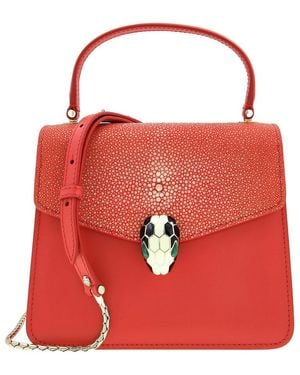 BVLGARI Galuchat Serpenti Forever Crossbody - Red
