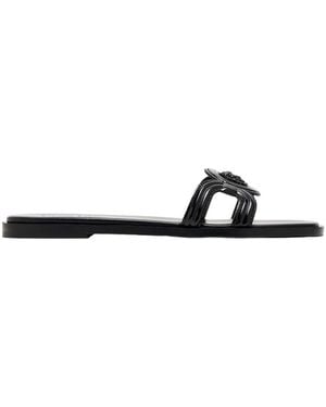 Versace Medusa '95 Patent Flat Sandals - Black