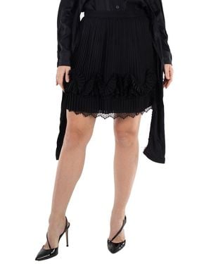 Burberry Pleated Lace-Trim Skirt, Brand Size 4 (Us - Black