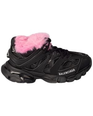 Balenciaga Track Faux Fur-Lined Trainers - Black