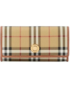 Burberry Check Continental Wallet - Natural