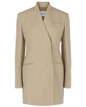Ferragamo Ferragamo Single-Breasted Fitted Wool Blazer - Natural