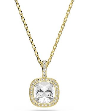 Swarovski Una Angelic Pendant, Cushion Cut, 18K Finish - Metallic
