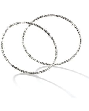 John Hardy 71.5Mm Classic Chain Extra Large Sterling Hoop Earring - White