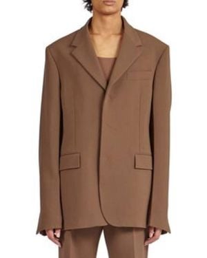 Ferragamo Clay Tailored Blazer Jacket, Brand Size 46 Us - Brown