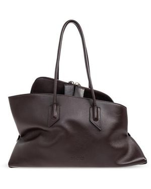 The Attico La Passeggiata Medium Leather Shoulder Bag - Brown