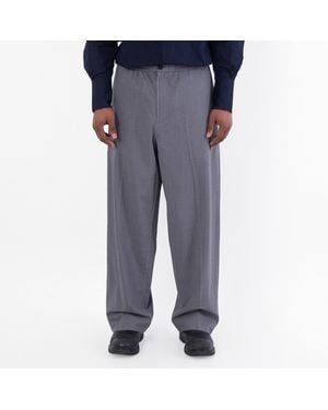 Ferragamo Ferragamo Drawstring Virgin Wool Trouser - Grey