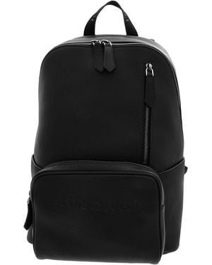 BVLGARI Calf Leather Backpack - Black
