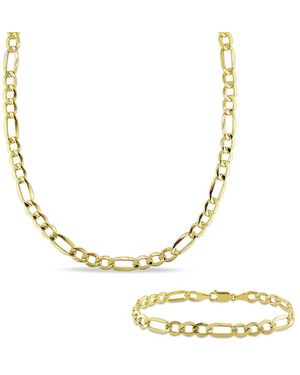 Amour 2-Piece Set Of Figaro Necklace And Bracelet - Metallic