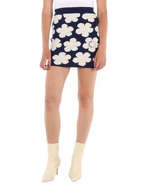 KENZO Ladies Midnight Jacquard Poppy Skirt - Blue