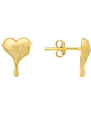 Kylie Harper 14K Over 'Melting' Heart Stud Earrings - Metallic