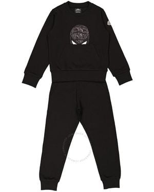 Moncler X Spiderman Boys Cotton Tracksuit Set - Black
