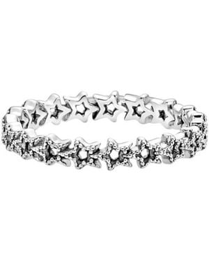 PANDORA Moments Asymmetric Stars Band Ring - Metallic