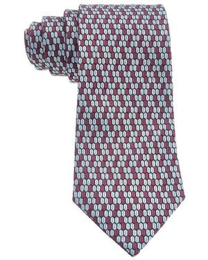 BVLGARI Bordeaux Double Silk Tie - Blue